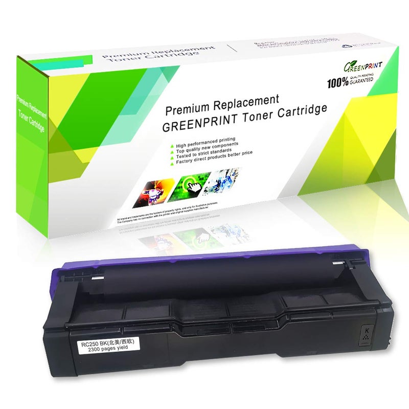 GREENPRINT Compatible Toner Cartridge SP C250 C261 Black High Capacity 2300 Pages for RICOH Aficio SP C250DN C250SF C261SFN C261SFNw C261DNw C260 C260DNW C260SFNW Laser Printers - Image 1